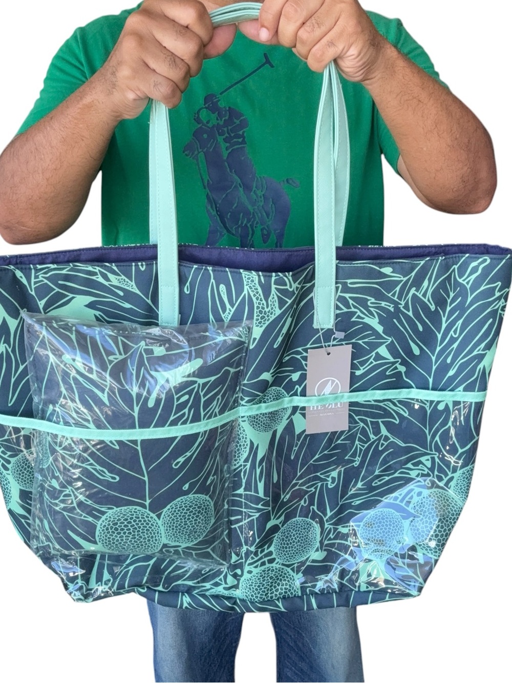 Heolu x Manaola large tote bag with matching pillow beach diaper bag NWT
